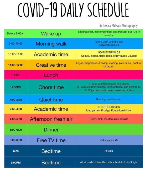 Covid-19 Daily Schedule